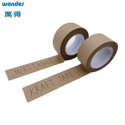 Kendi kendine yapışkan Beyaz Kraft Kağıt Teyp 0.130mm Kalınlığı Solvent Basılı