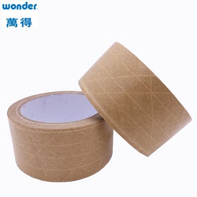 Line Güçlendirme Kraft Kağıt Paketleme Teyp 0.130mm Kalınlığı Karton Kutular İçin